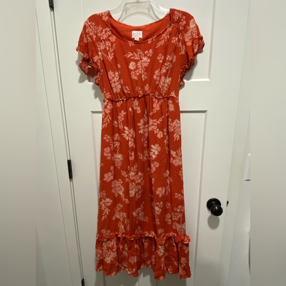Isabel Maternity by Ingrid & Isabel Floral Red Maternity Midi Dress